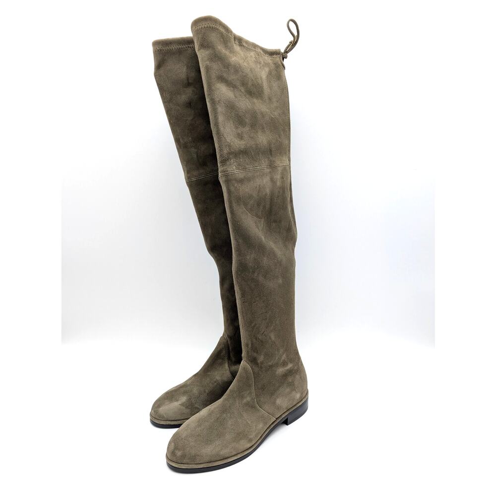 Stuart Weitzman Lowland Over the Knee Boots Women's Olive Green Size US4.5B EU35
